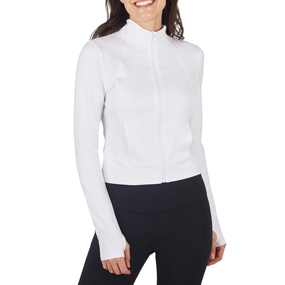 90 Degrees by Reflex Lux Crosstrain Everyday Full Zip Jacket - White - Size XS